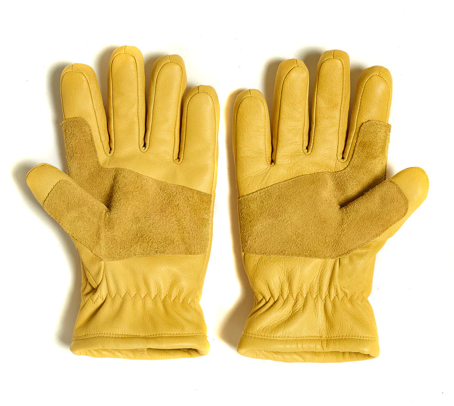 Smooth leather cashmere-lined gloves, Brume