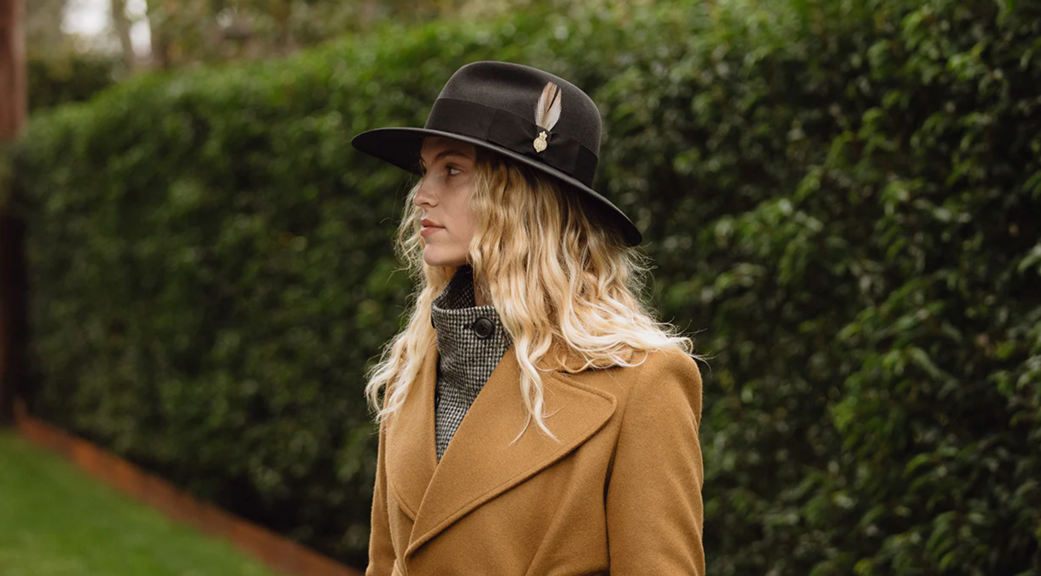 Chapeau Christy's Crown Collection - Tweed Brun Mélangé Laine - Taille Unique Ajustable - Neuf