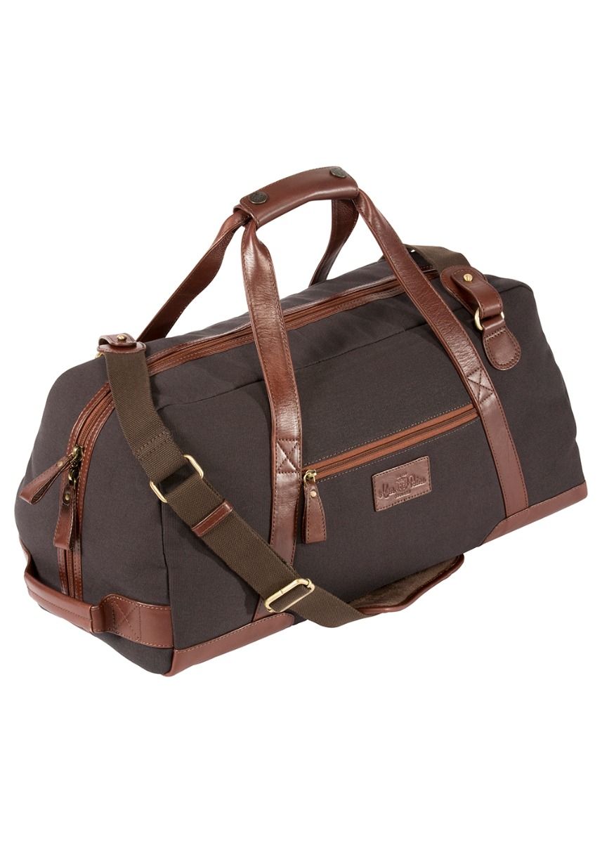 Weekend Travel Duffel Bag in Canvas and Leather – Bicyclist: Handmade  Leather Goods